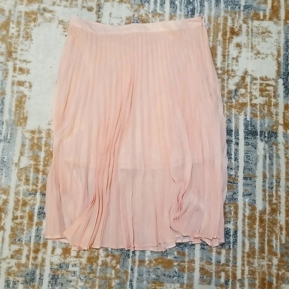 Fourteenth Place Midi Skirt Light Pink Pleated Large